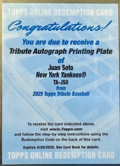 Juan Soto [Printing Plate] #TA-JSO