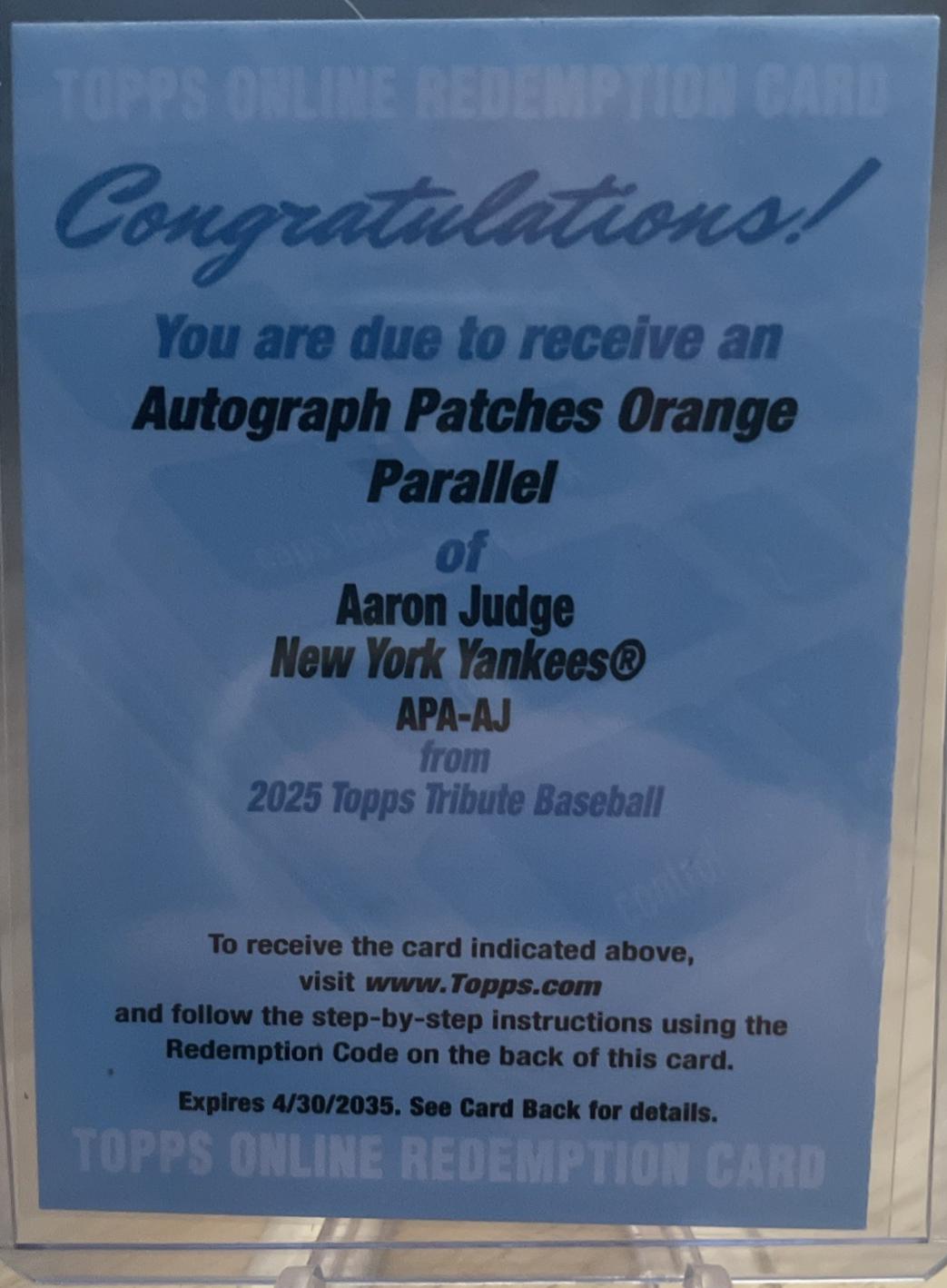 Aaron Judge [Orange] #APA-AJ