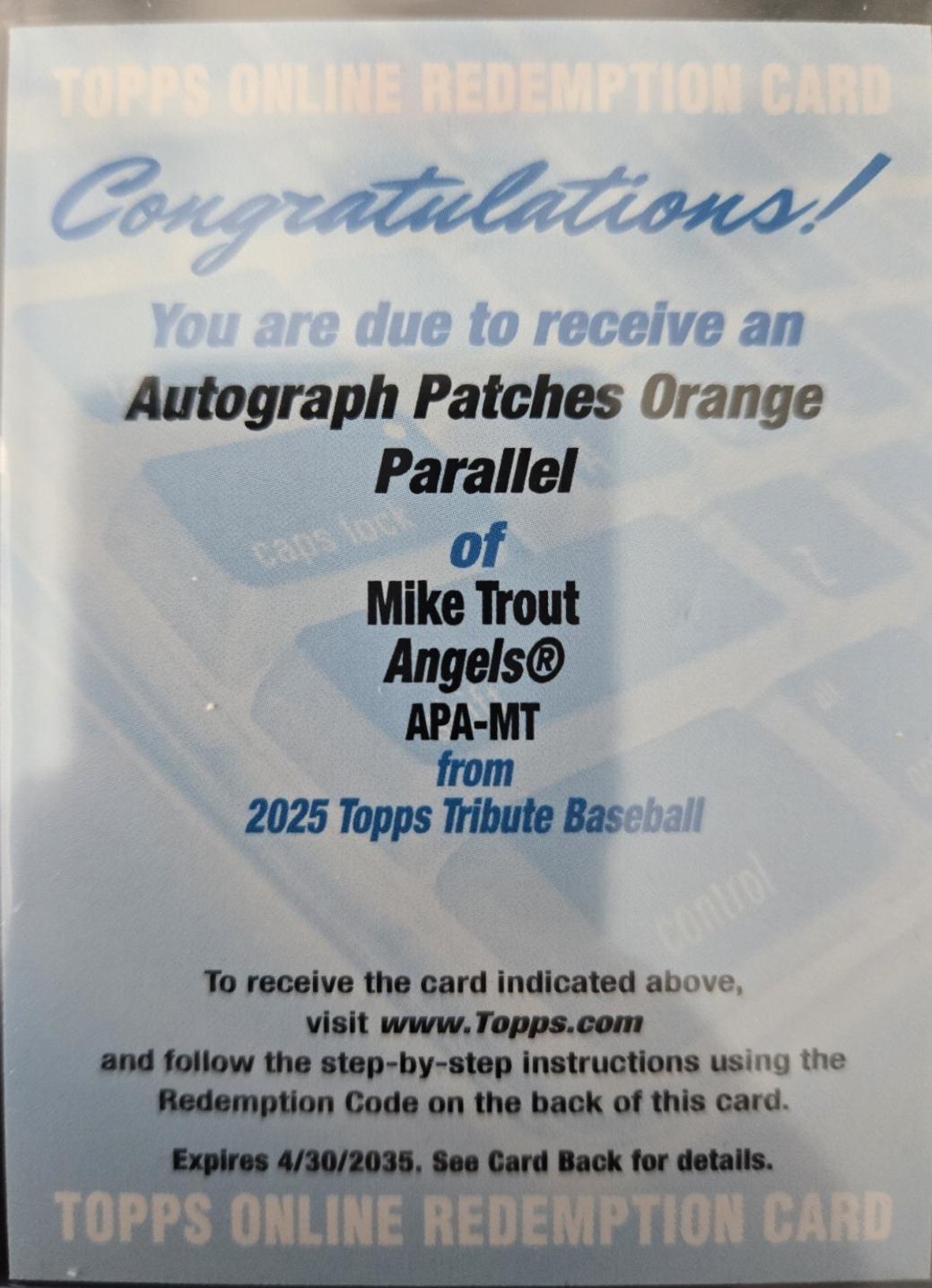 Mike Trout [Orange] #APA-MT
