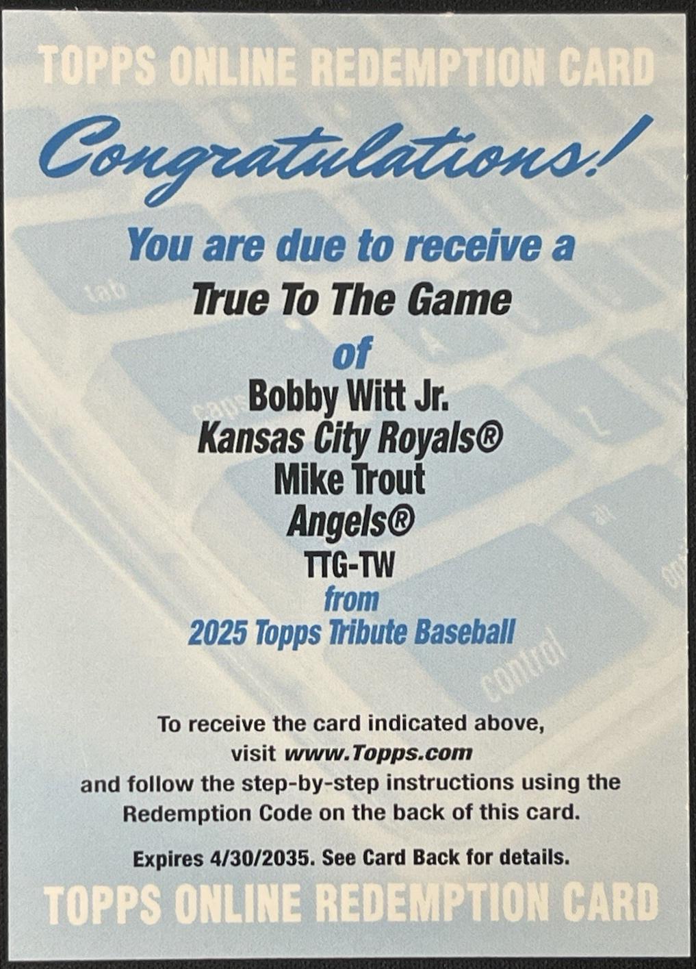 Mike Trout / Bobby Witt Jr. #TTG-TW