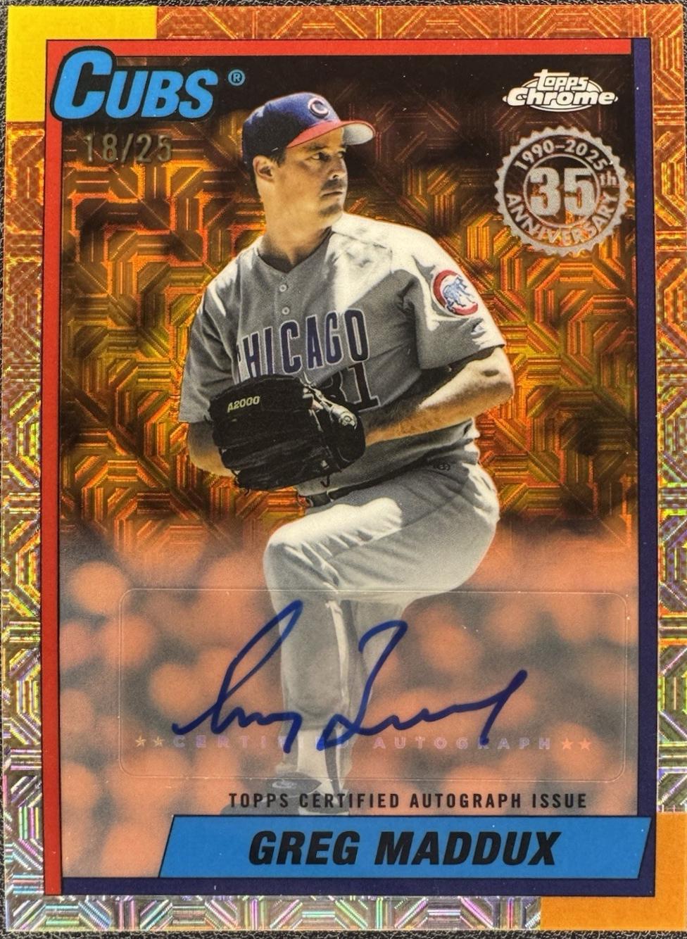 Greg Maddux [Orange Autograph] #U90C-58
