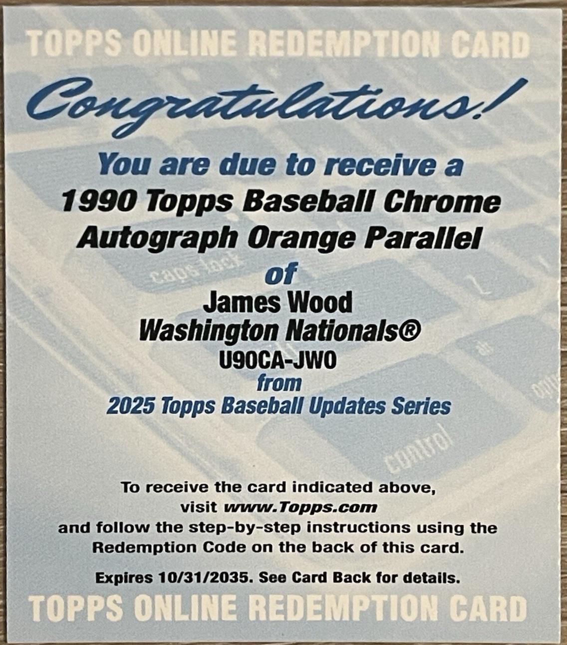 James Wood [Orange Autograph] #U90CA-JWO