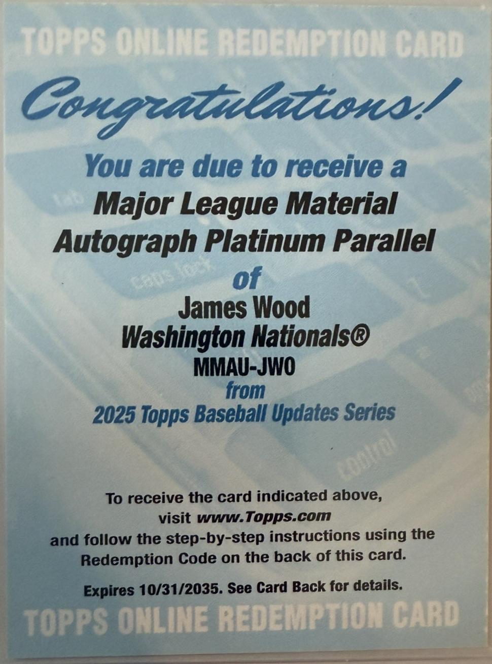 James Wood [Platinum] #MMAU-JWO