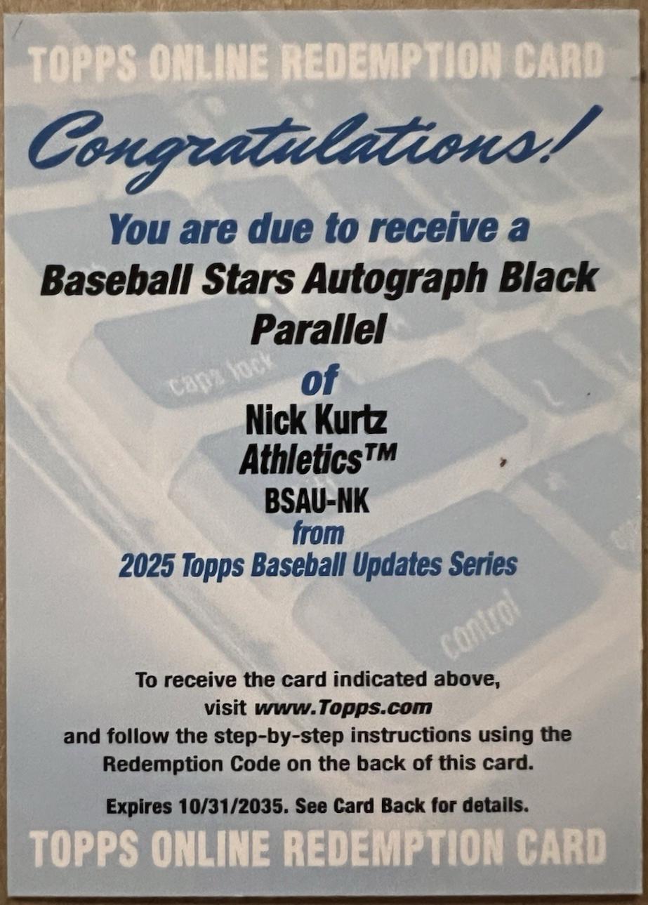 Nick Kurtz [Black] #BSAU-NK