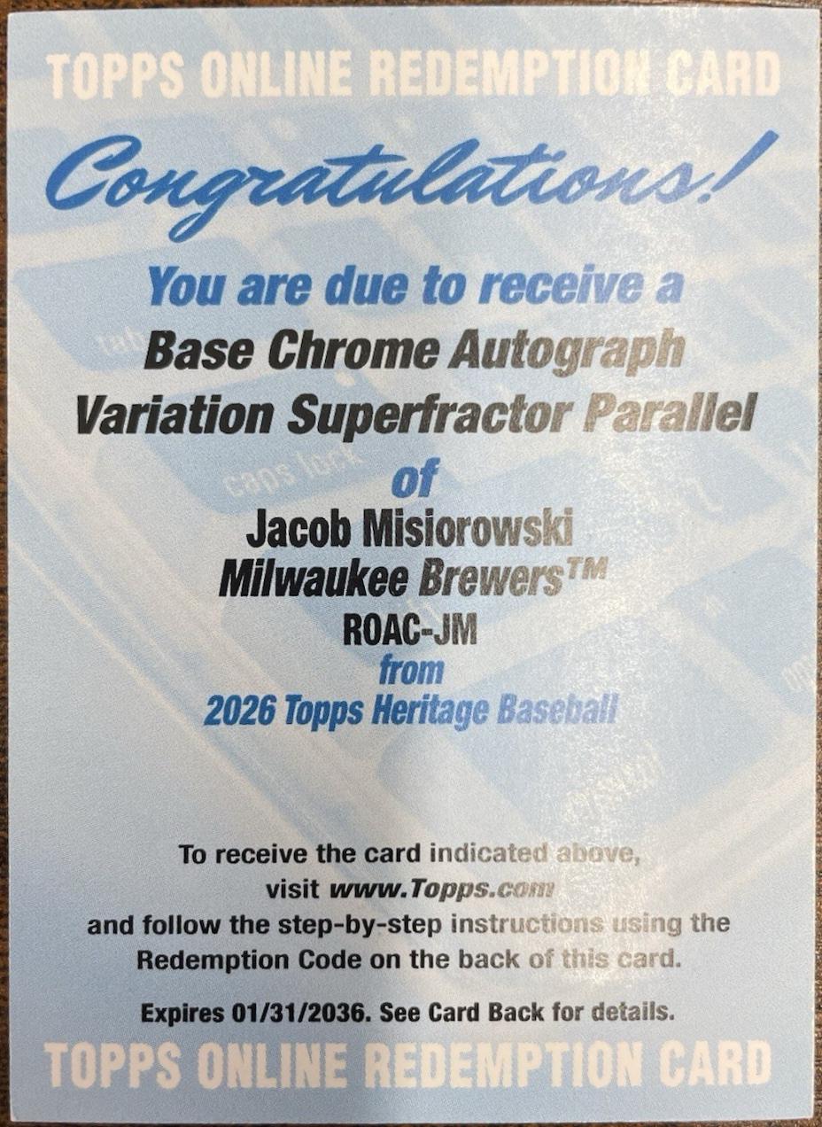 Jacob Misiorowski #ROAC-JM