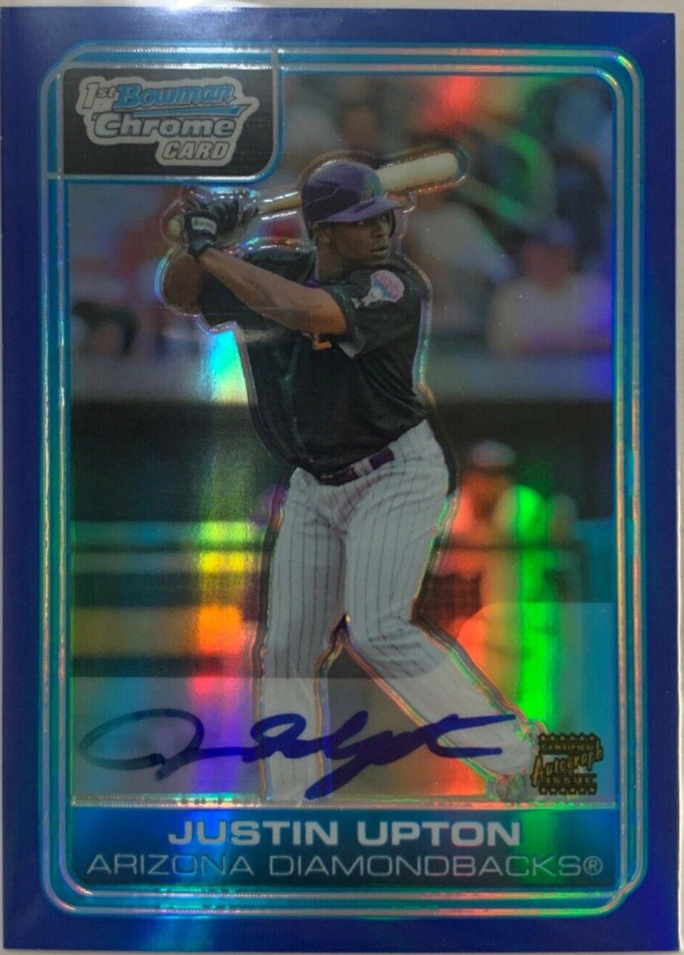 Justin Upton [Blue Refractor Autograph] #BC223