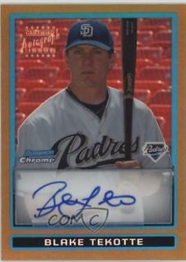 Blake Tekotte [Gold Refractor Autograph] #BCP118