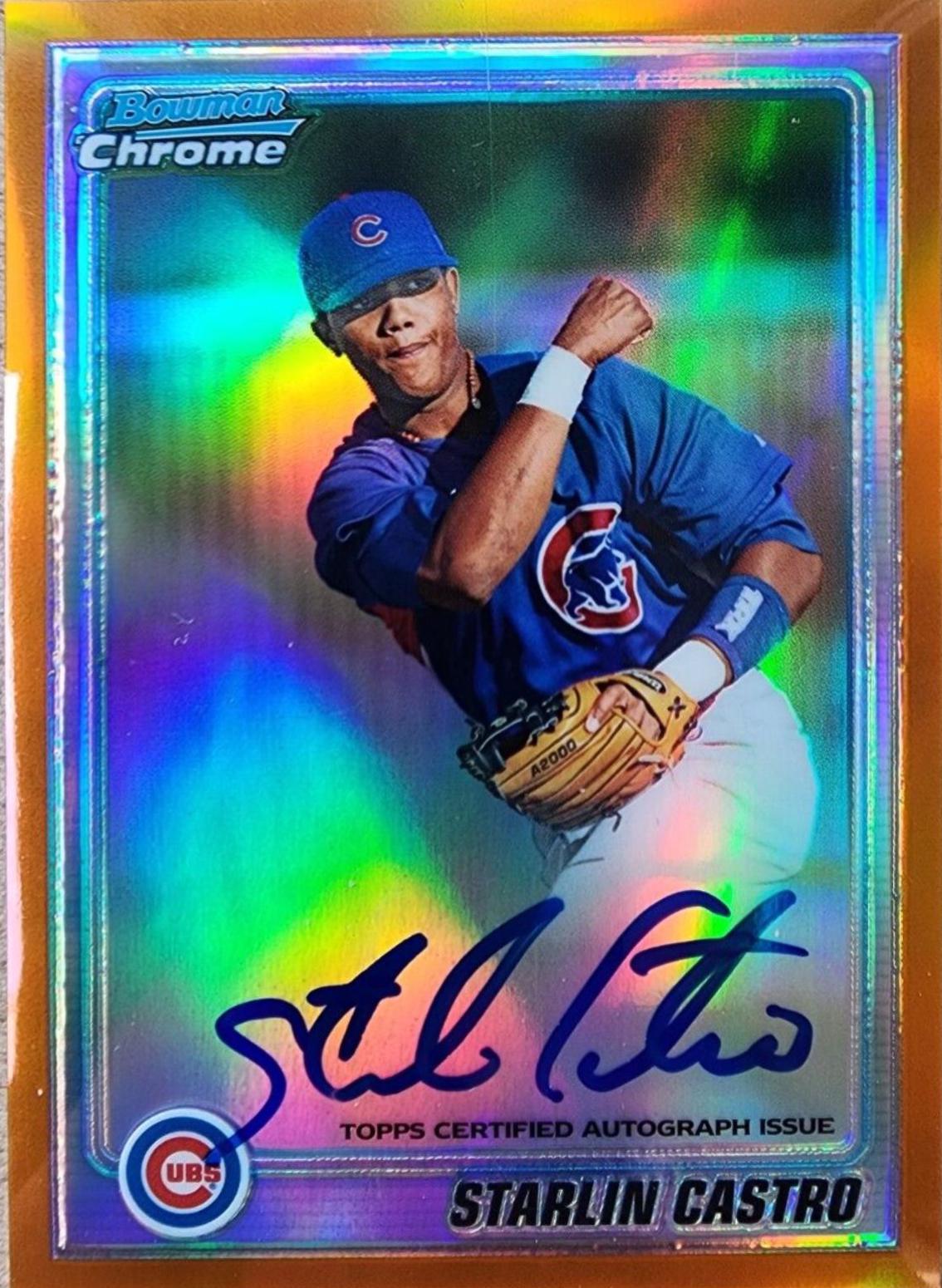 Starlin Castro [Orange Refractor Autograph] #BCP100