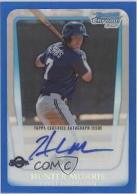 Hunter Morris [Blue Refractor Autograph] #BCP130