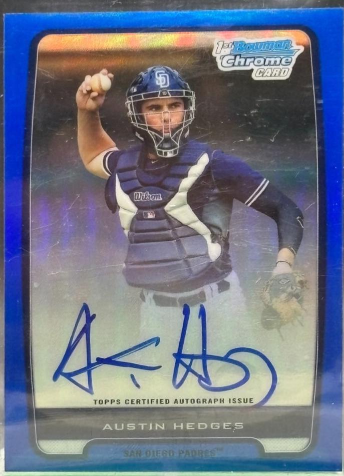 Austin Hedges [Blue Refractor Autograph] #BCP89