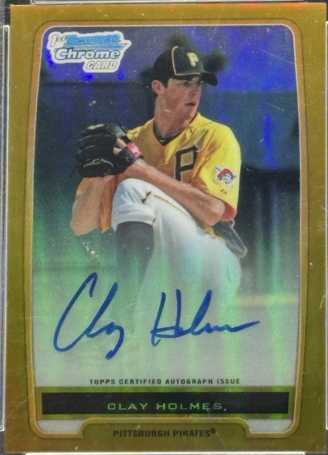 Clay Holmes [Gold Refractor Autograph] #BCP77