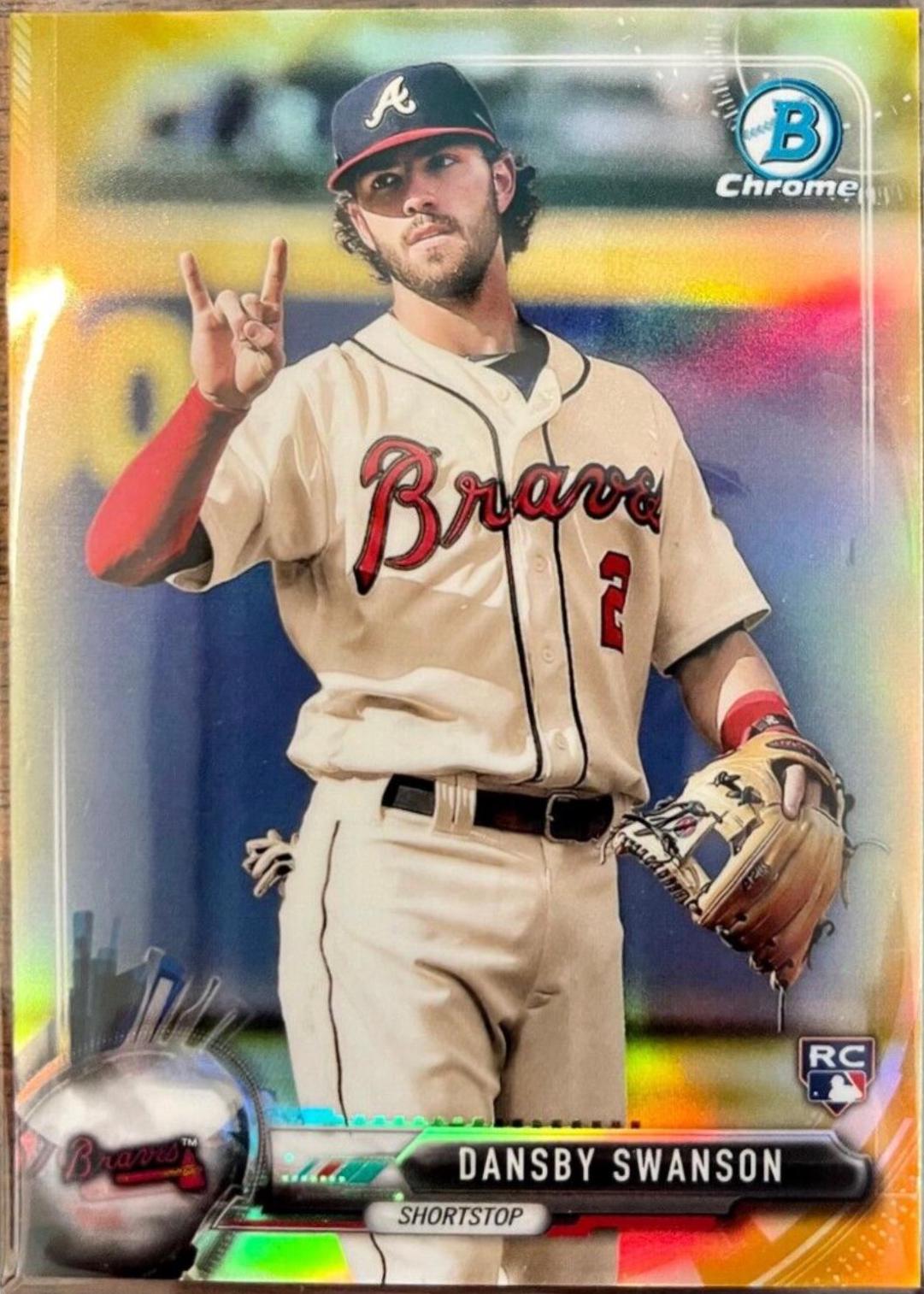 Dansby Swanson [White Jersey Gold Refractor] #86