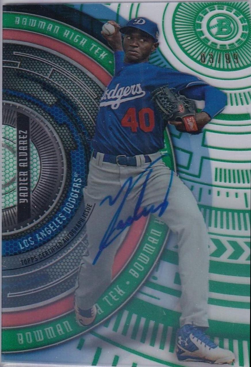 Yadier Alvarez [Autograph Green Rainbow] #BHT-YA