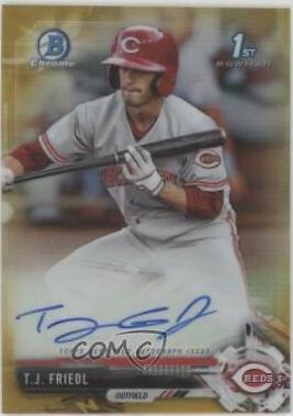 T.J. Friedl [Chrome Gold Refractor] #CPA-TF