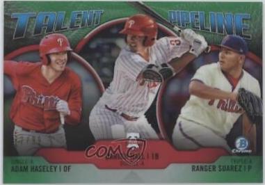 Adam Haseley, Darick Hall, Ranger Suarez [Green Refractor] #PHI