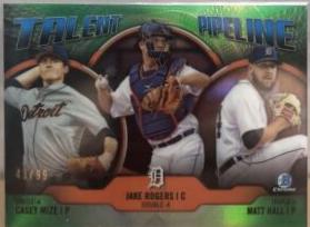 Casey Mize, Jake Rogers, Matt Hall [Green Refractor] #DET
