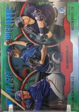 William Contreras, Ian Anderson, Austin Riley [Green Refractor] #ATL
