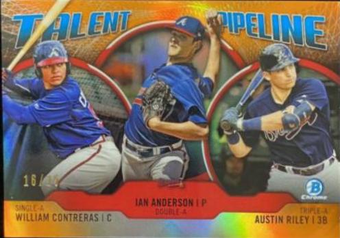 William Contreras, Ian Anderson, Austin Riley [Orange Refractor] #ATL