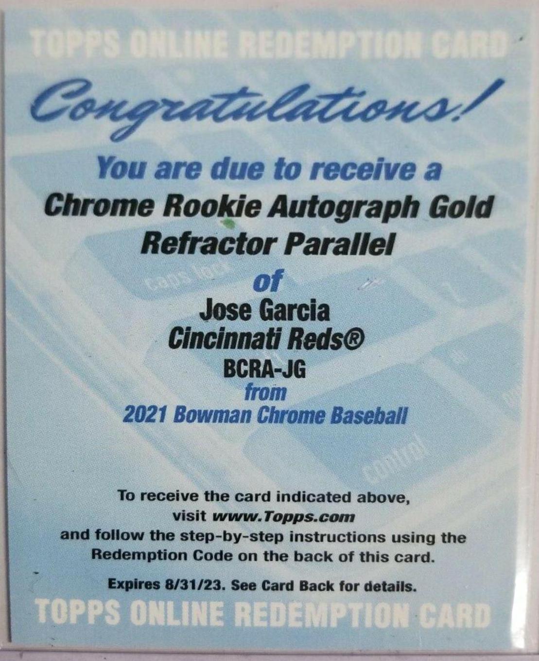 Jose Garcia [Gold Refractor] #BCRA-JG