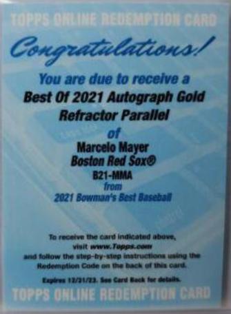 Marcelo Mayer [Gold Refractor] #B21-MMA