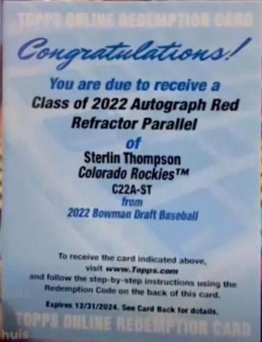 Sterlin Thompson [Red] #C22A-ST