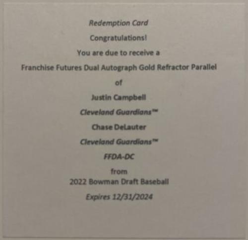 Justin Campbell, Chase DeLauter [Gold] #FFDA-DC