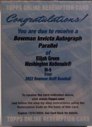 Elijah Green [Autograph] #BI-5