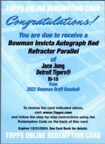 Jace Jung [Autograph Red] #BI-10