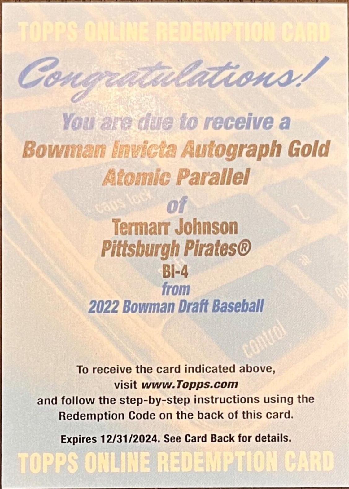 Termarr Johnson [Gold] #BI-4