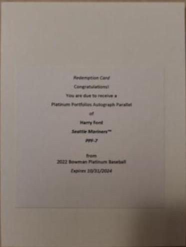 Harry Ford [Autograph] #PPF-7