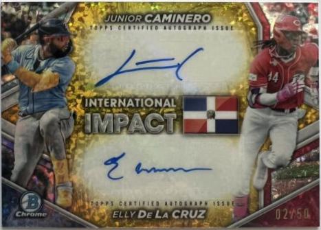 Junior Caminero / Elly De La Cruz [Gold Mini Diamond Refractor] #II-CD