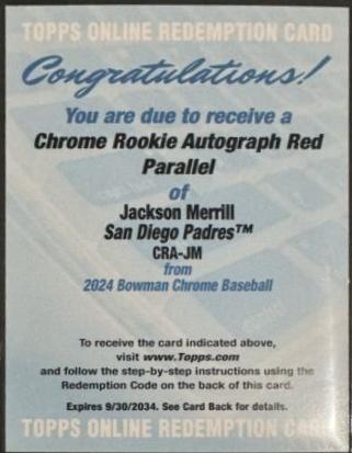 Jackson Merrill [Red Refractor] #CRA-JM