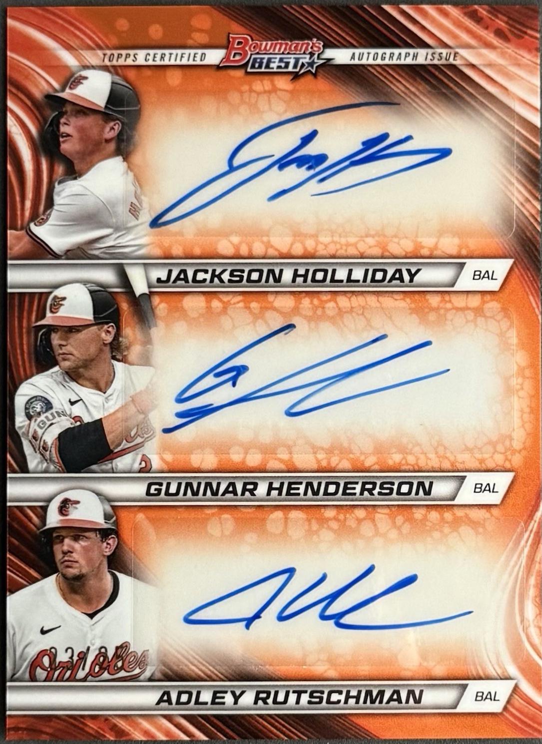 Jackson Holliday / Adley Rutschman / Gunnar Henderson [Orange Refractor] #TA-HHR
