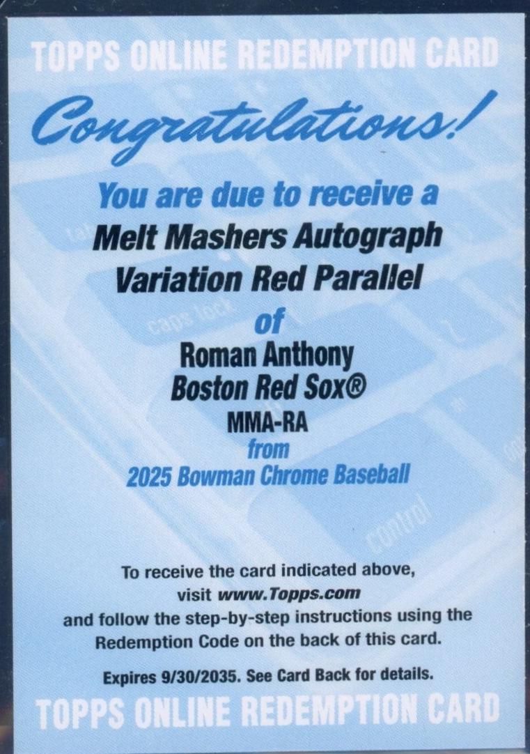 Roman Anthony [Red Refractor] #MMA-RA