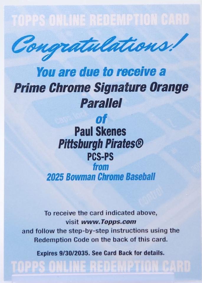 Paul Skenes [Orange Refractor] #PCS-PS