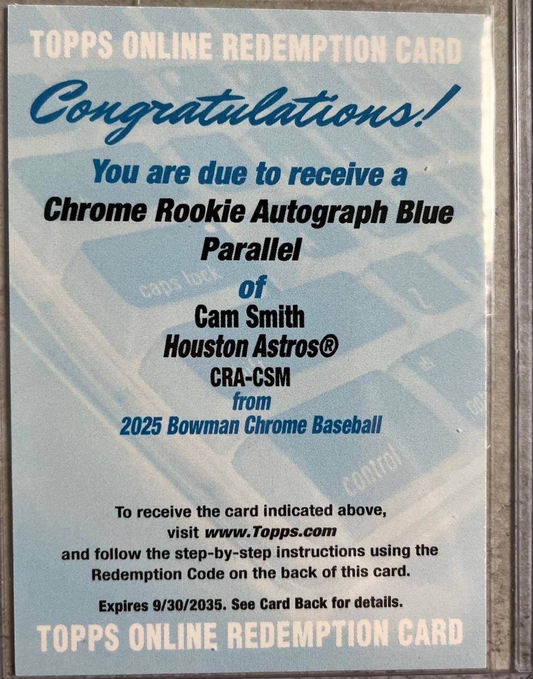 Cam Smith [Blue Refractor] #CRA-CSM