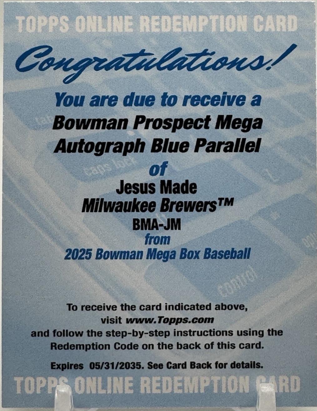 Jesus Made [Blue Refractor] #BMA-JM