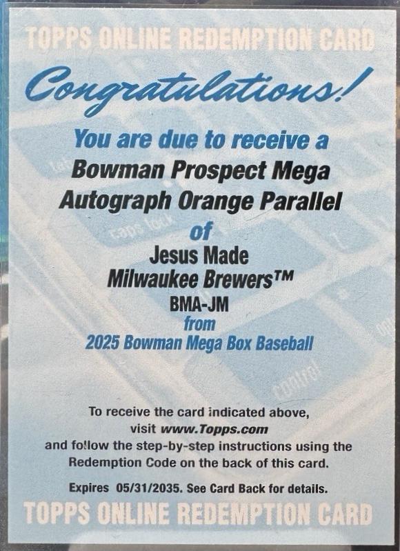Jesus Made [Orange Refractor] #BMA-JM