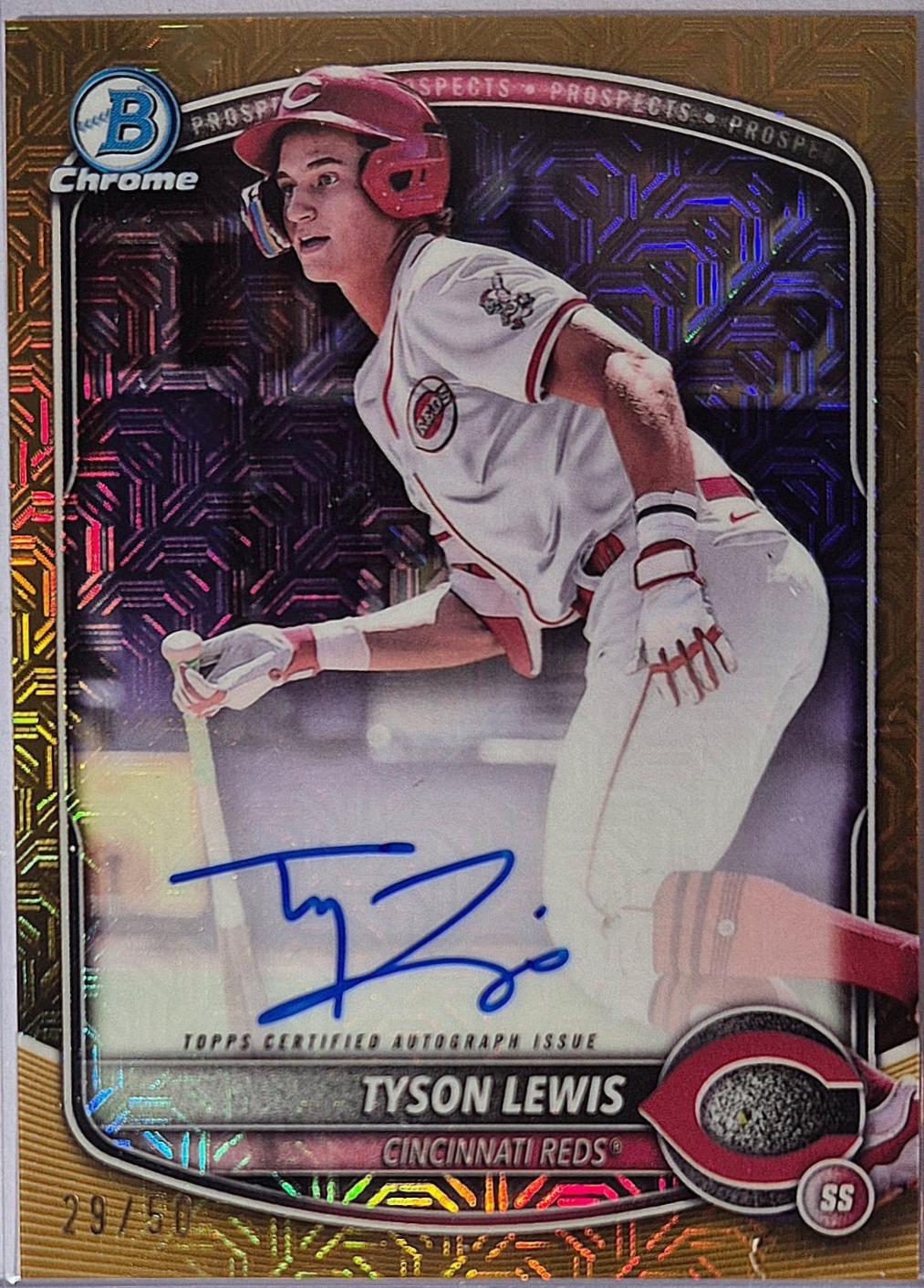 Tyson Lewis [Gold Mojo Refractor] #BMA-TLE