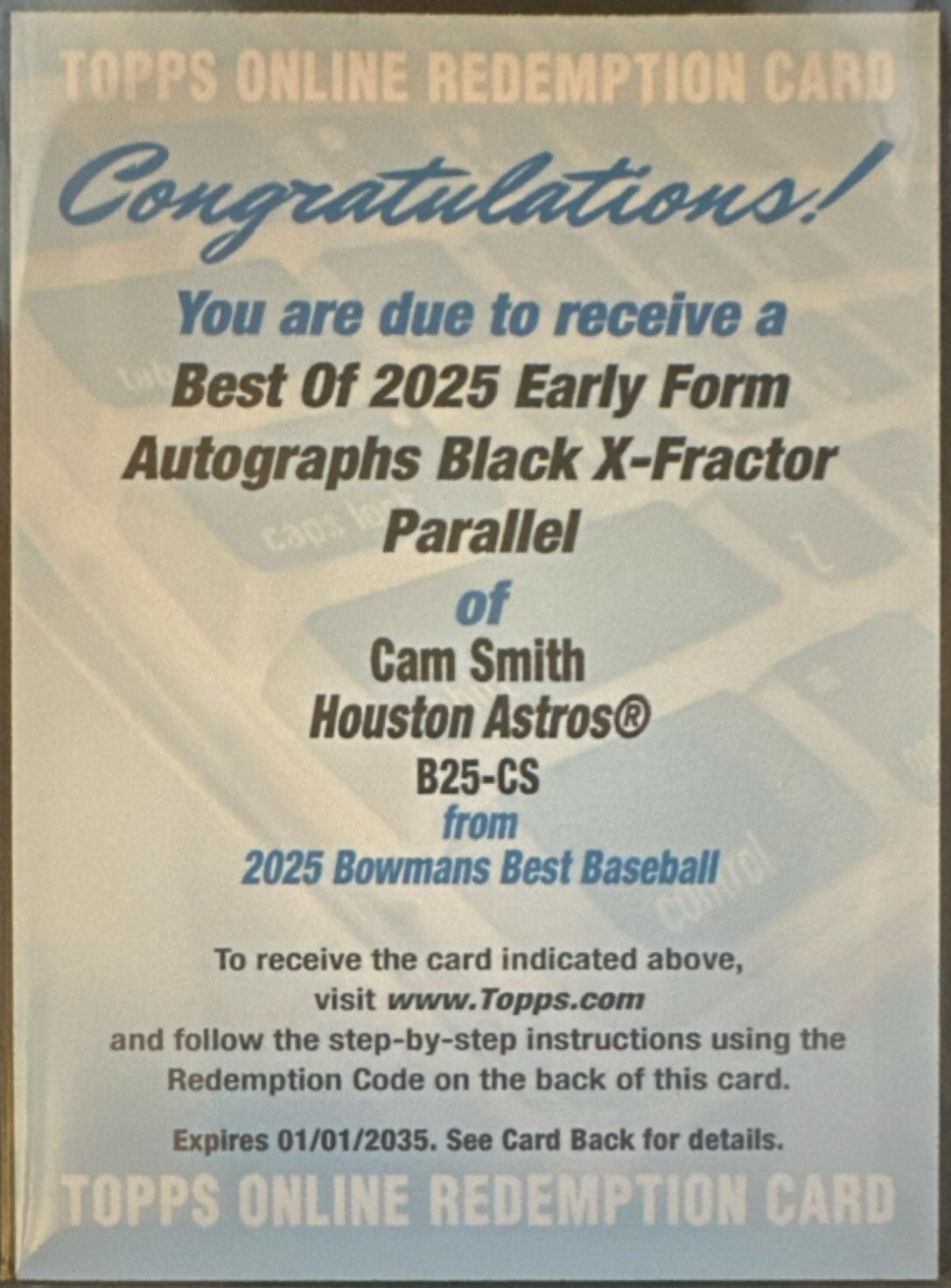 Cam Smith [Black X-Fractor] #B25-CS