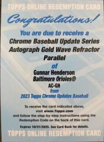 Gunnar Henderson [Gold Wave] #AC-GH