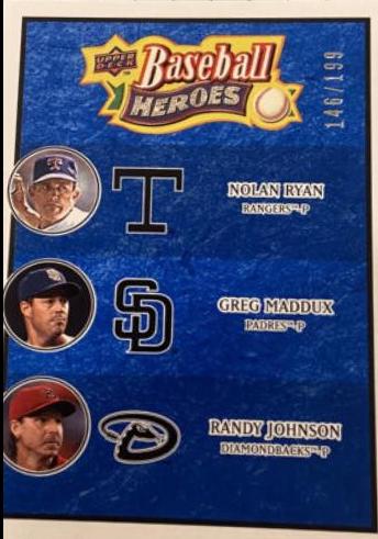 Greg Maddux, Nolan Ryan, Randy Johnson [Navy Blue] #193