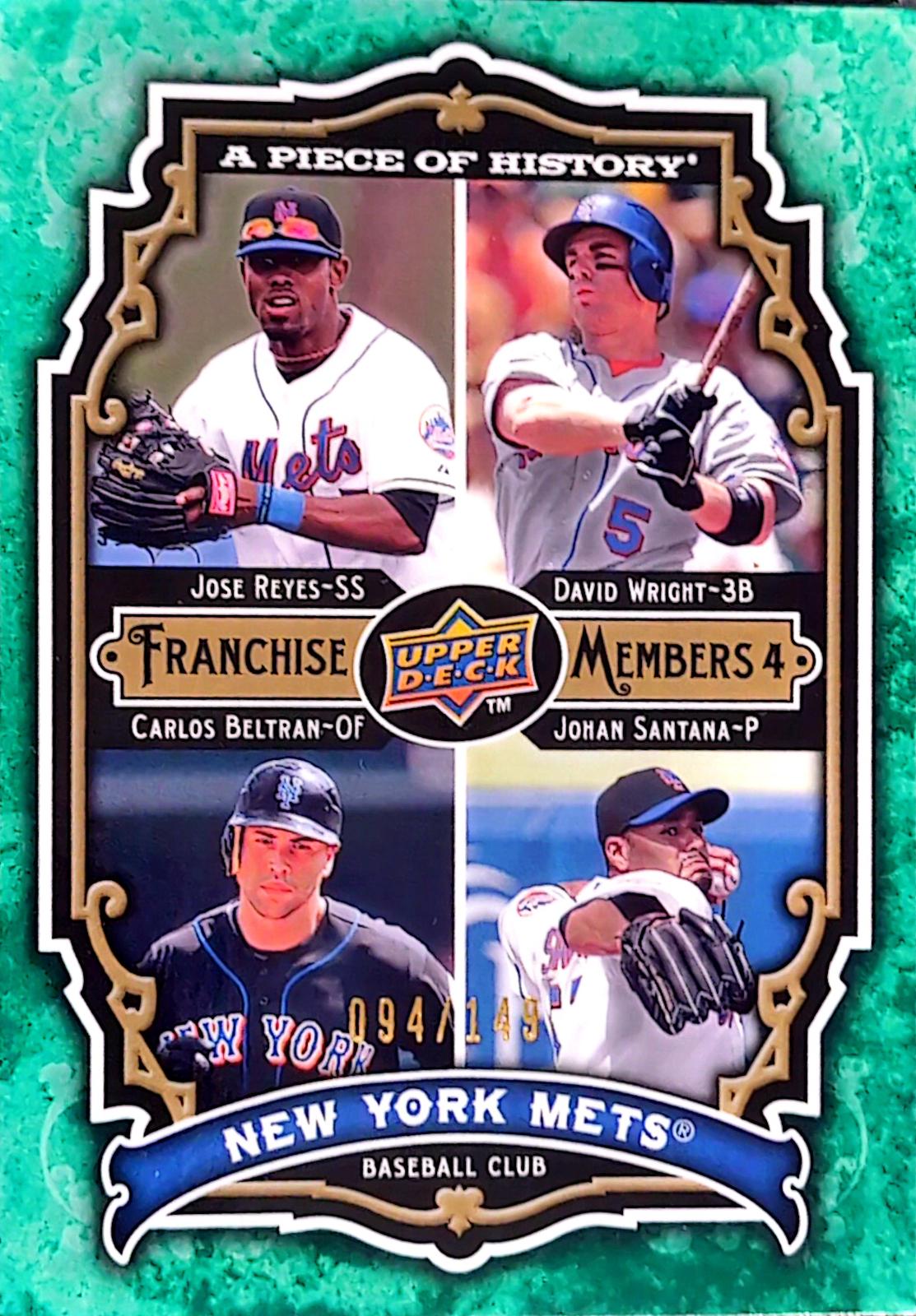 Jose Reyes / David Wright / Carlos Beltran / Johan Santana [Green] #FM-RWBS