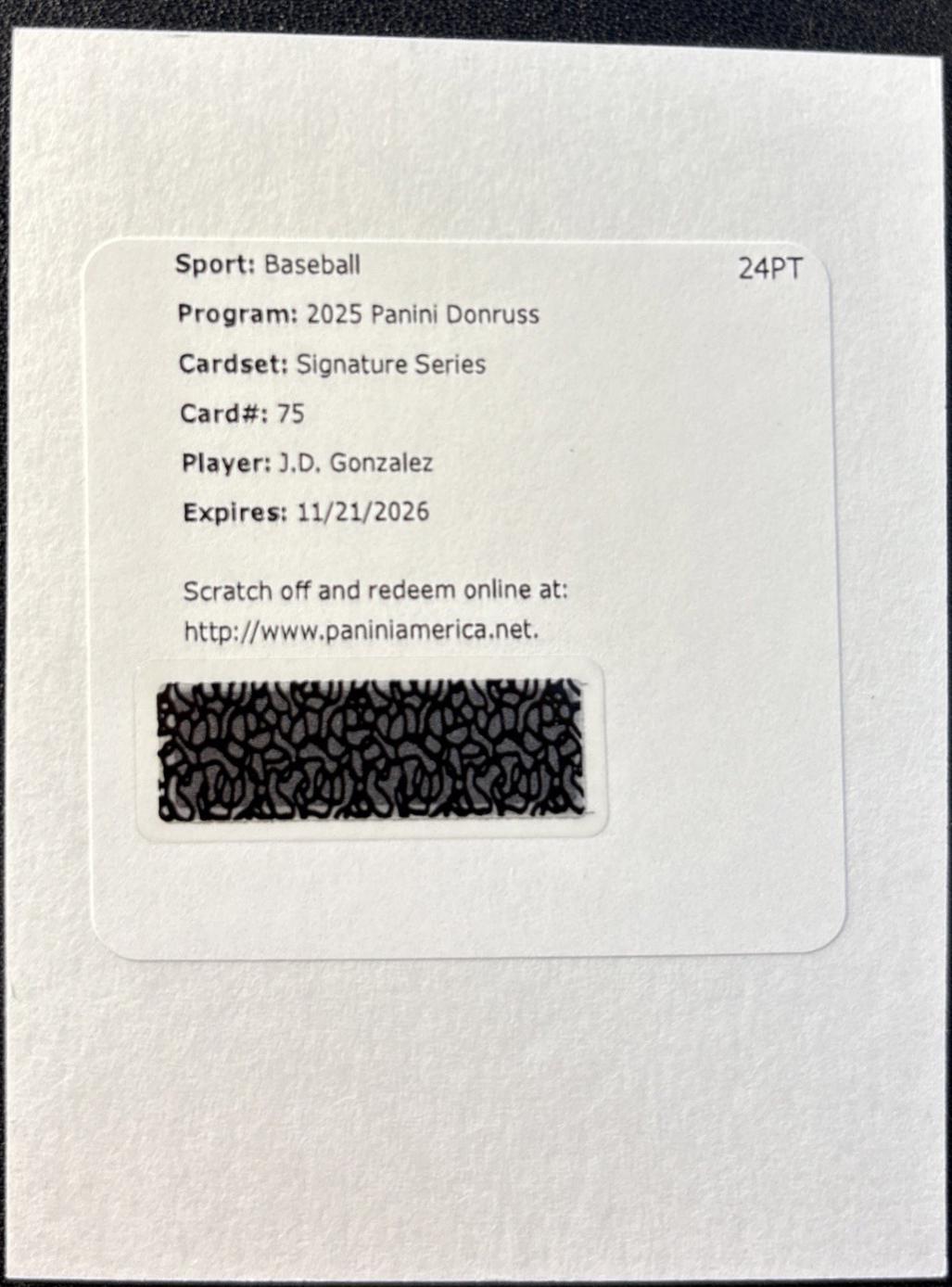 J.D. Gonzalez #SG-JDG