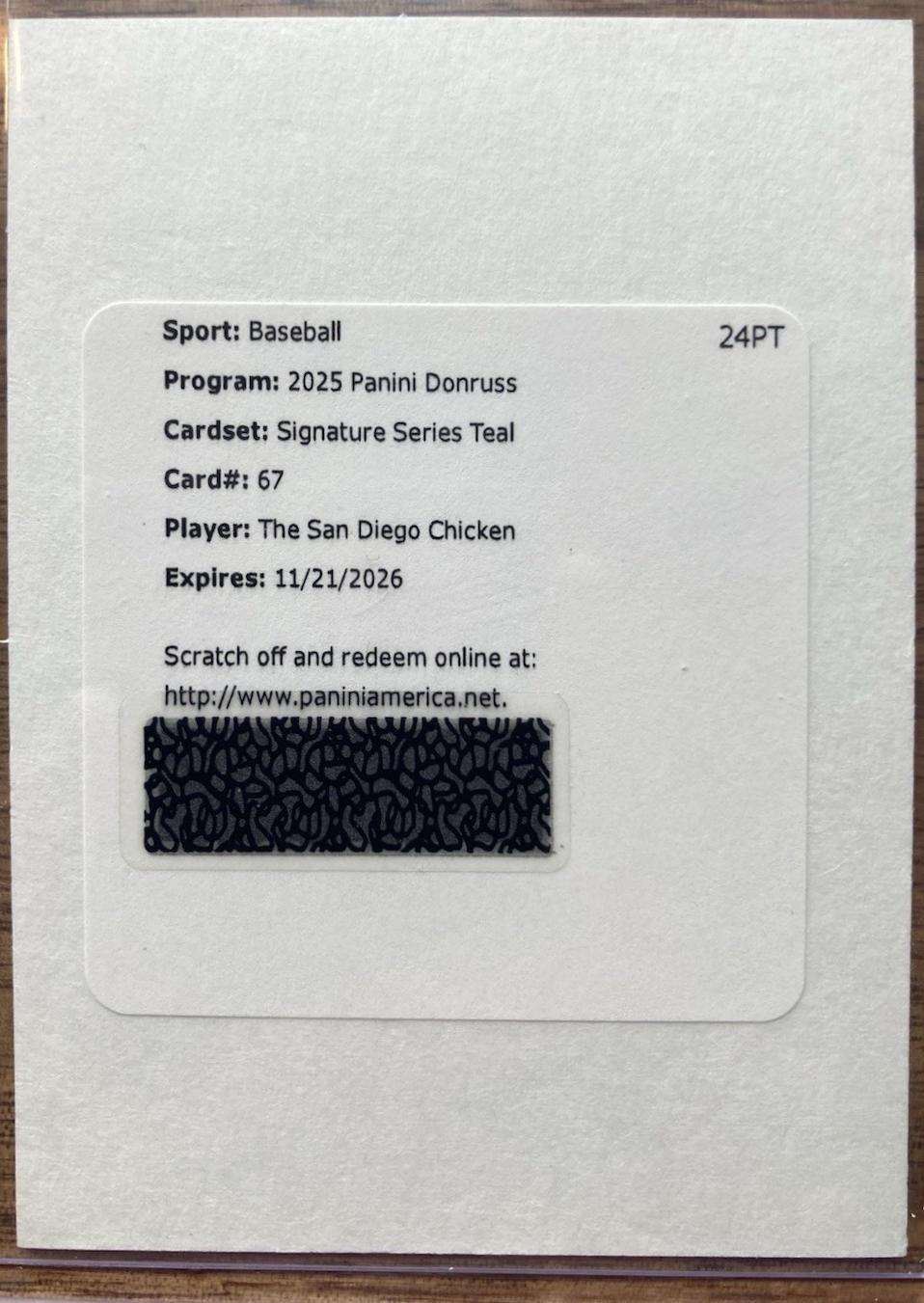 The San Diego Chicken [Teal] #SG-SDC