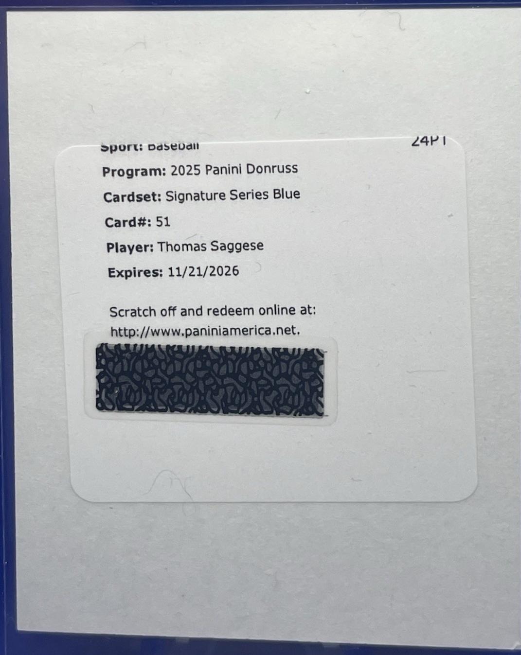 Thomas Saggese [Blue] #SG-TSG