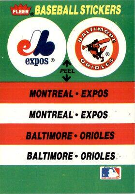 Montreal Expos - Baltimore Orioles Team Sticker