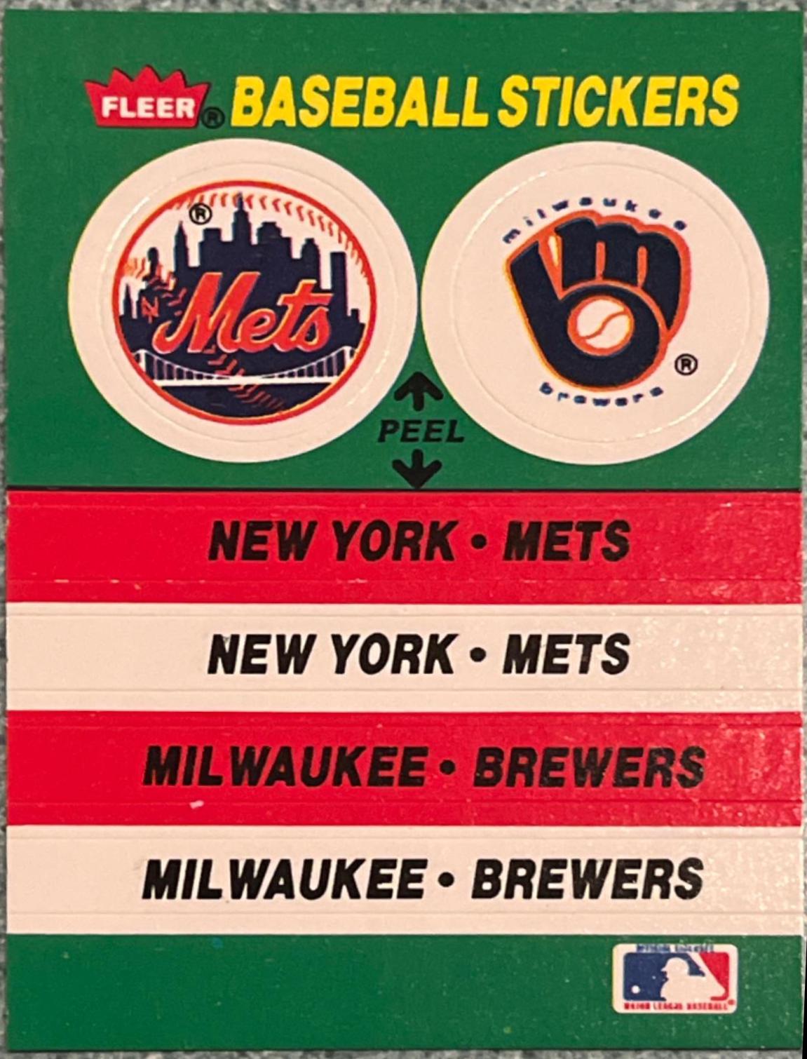 New York Mets - Milwaukee Brewers Team Sticker