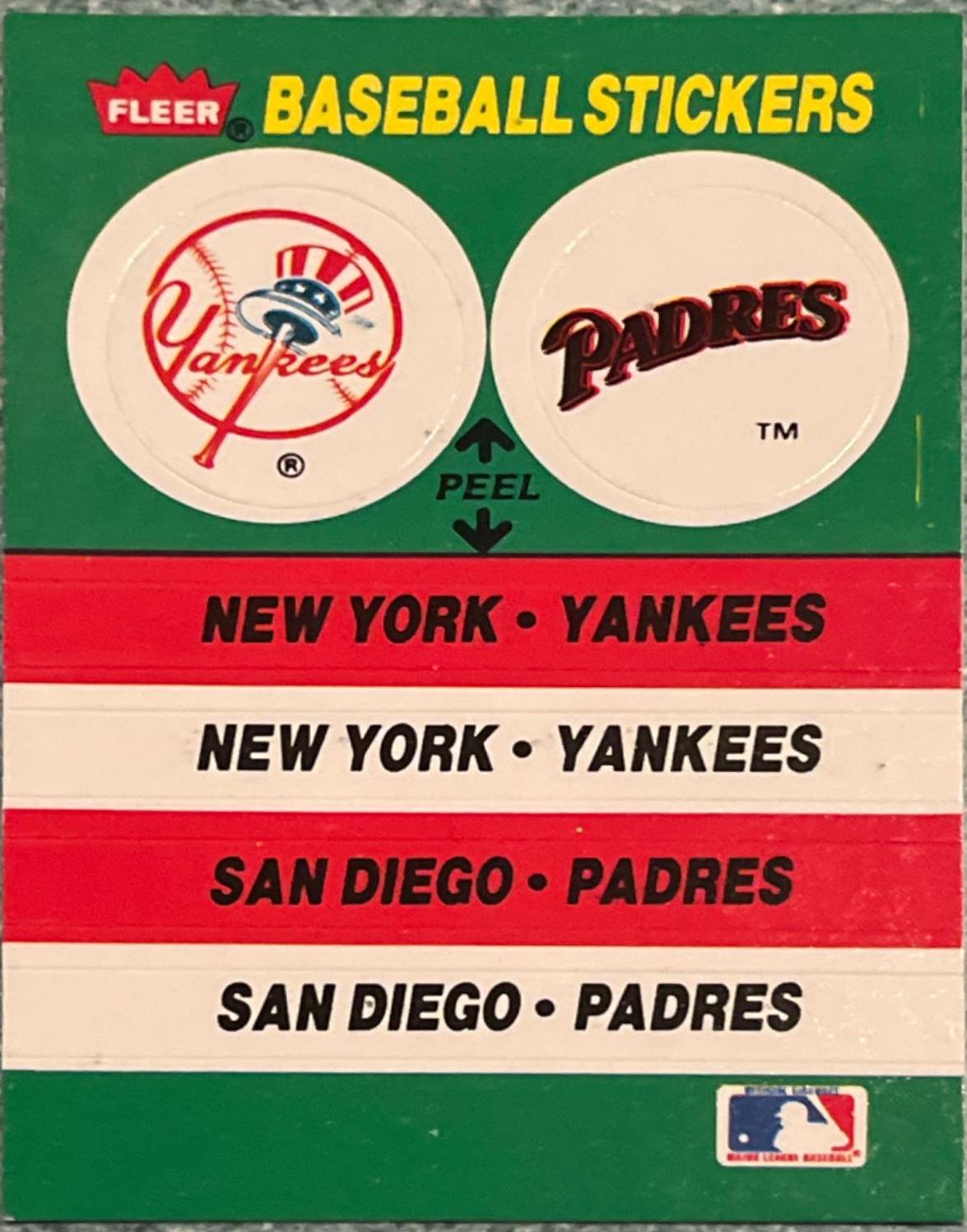 New York Yankees - San Diego Padres Team Sticker