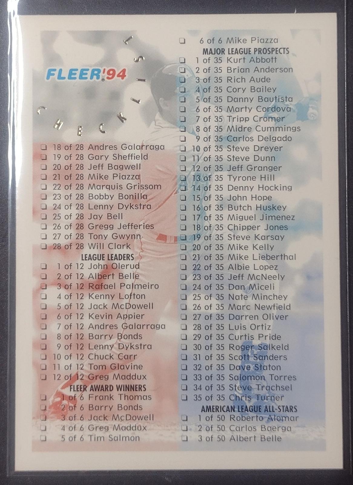 Checklist Inserts #720